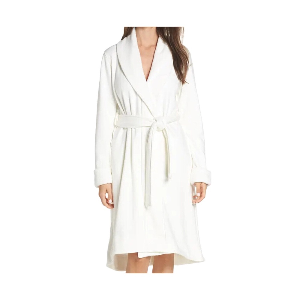 UGG DUFFIELD II CREAM BATHROBE COLLAR WOMEN'S ROBE M